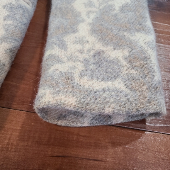 VTG 80 90s Gray Tapestry Damask Paisley Wool Single Button Satin Lined Blazer 10 - Picture 7 of 16